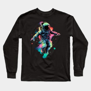 Astronaut Rainbow Galaxy Long Sleeve T-Shirt